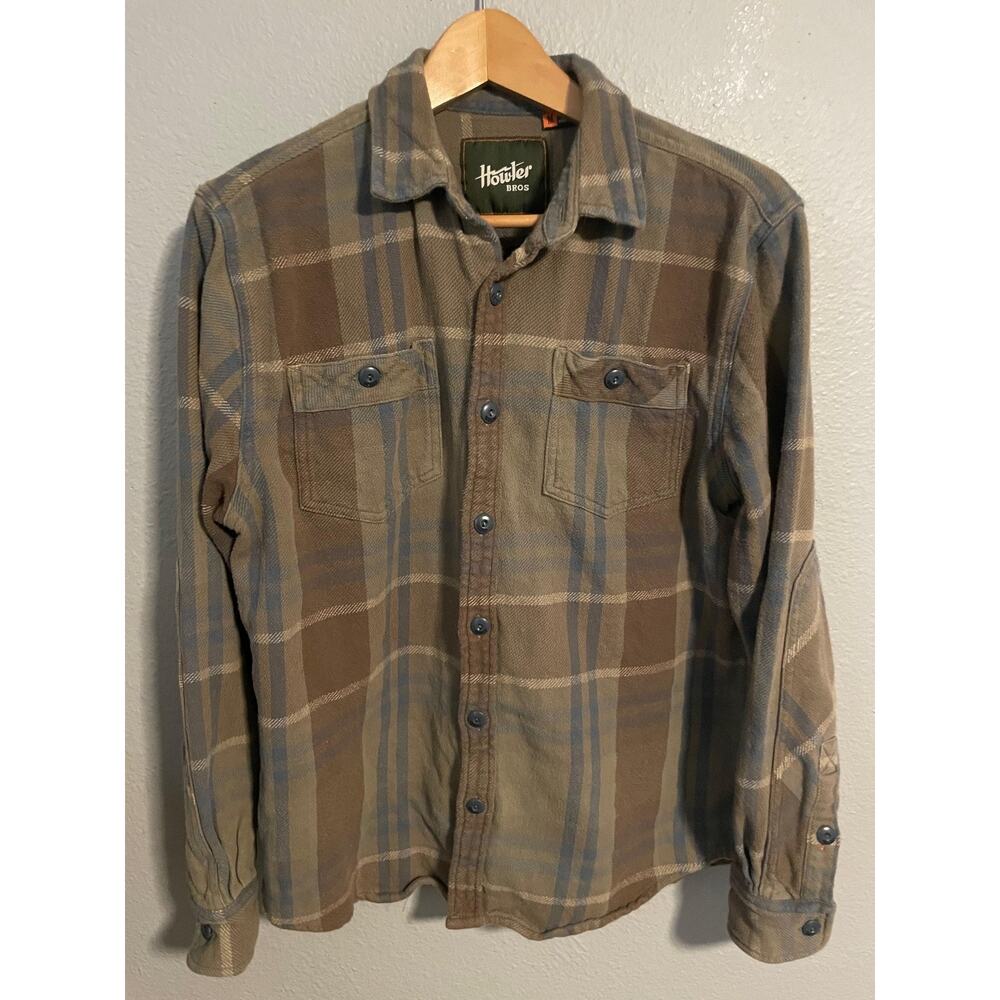 Howler Brothers Green and Brown Plaid Casual Button Down Shirt